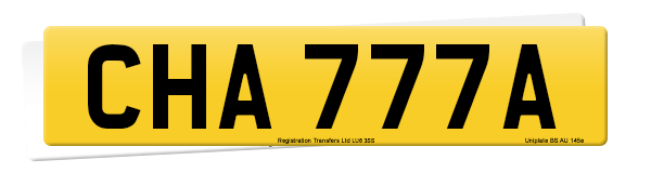 Registration number CHA 777A